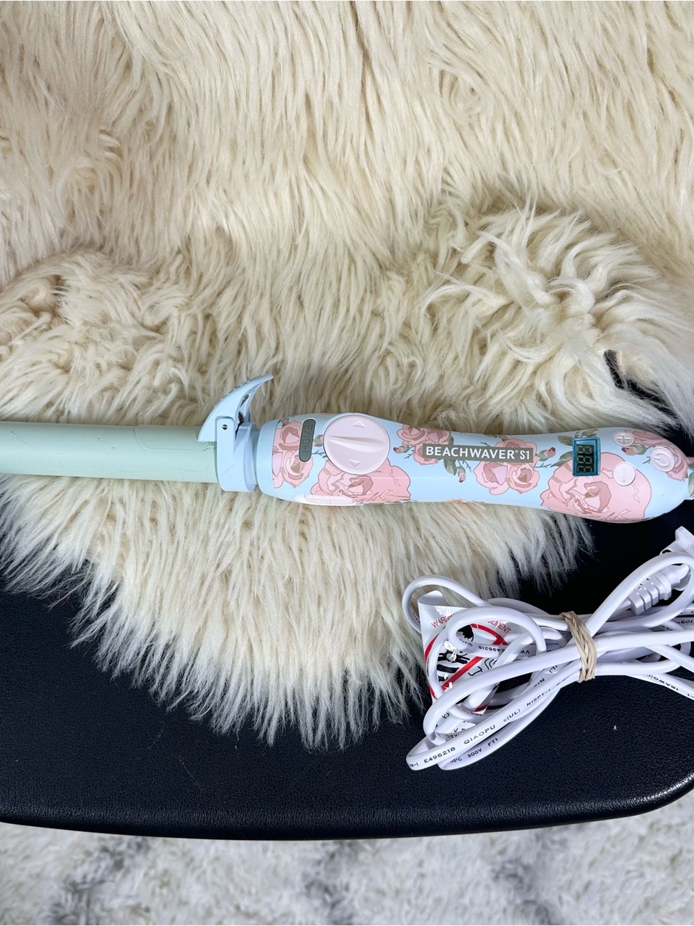 Beachwaver S1 Floral Curling Iron — Mint and Pink